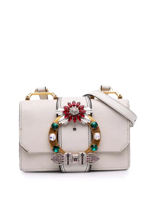Miu Miu Pre-Owned bolsa crossbody Madras Soft Calf Crystal Embellished 2010-2025