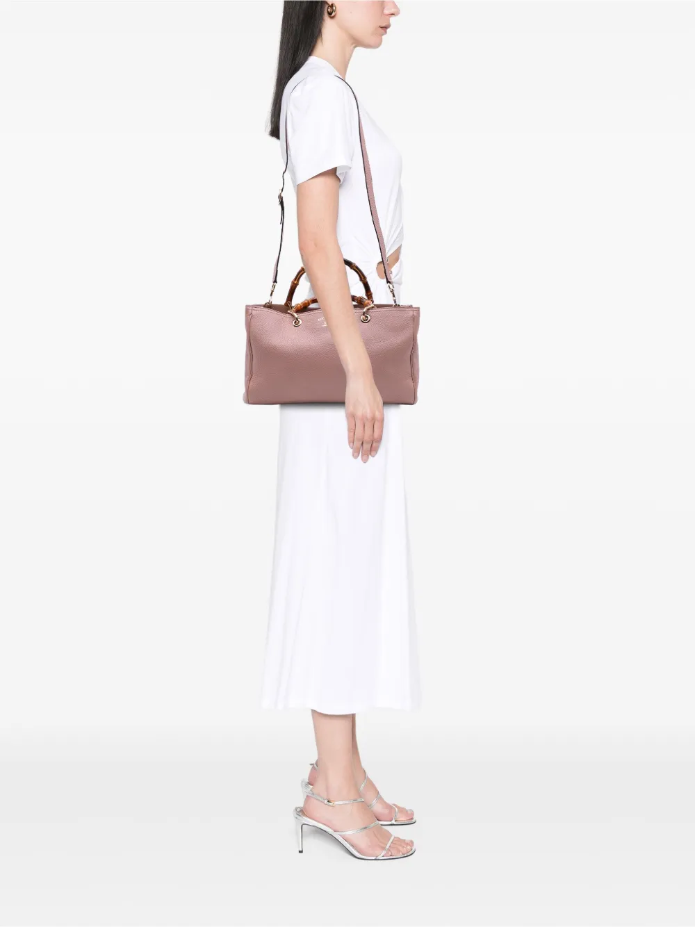 Gucci Pre-Owned 2016-2025 Medium Calfskin Bamboo Shopper satchel | Pre-Owned | Image 2