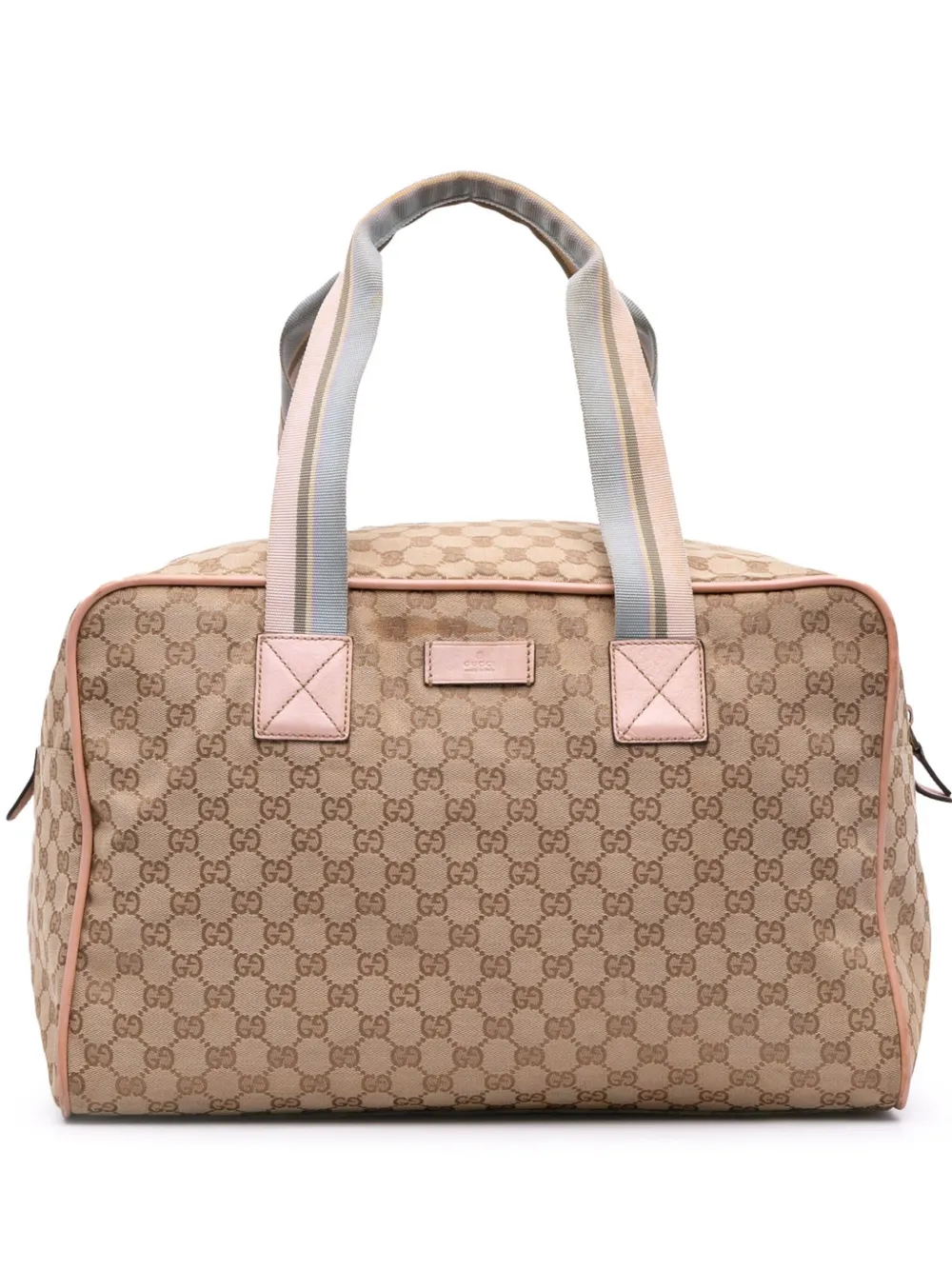 Gucci Pre-Owned 2016-2025 GG Canvas Web Duffle Bag travel bag | Brown | Image 1