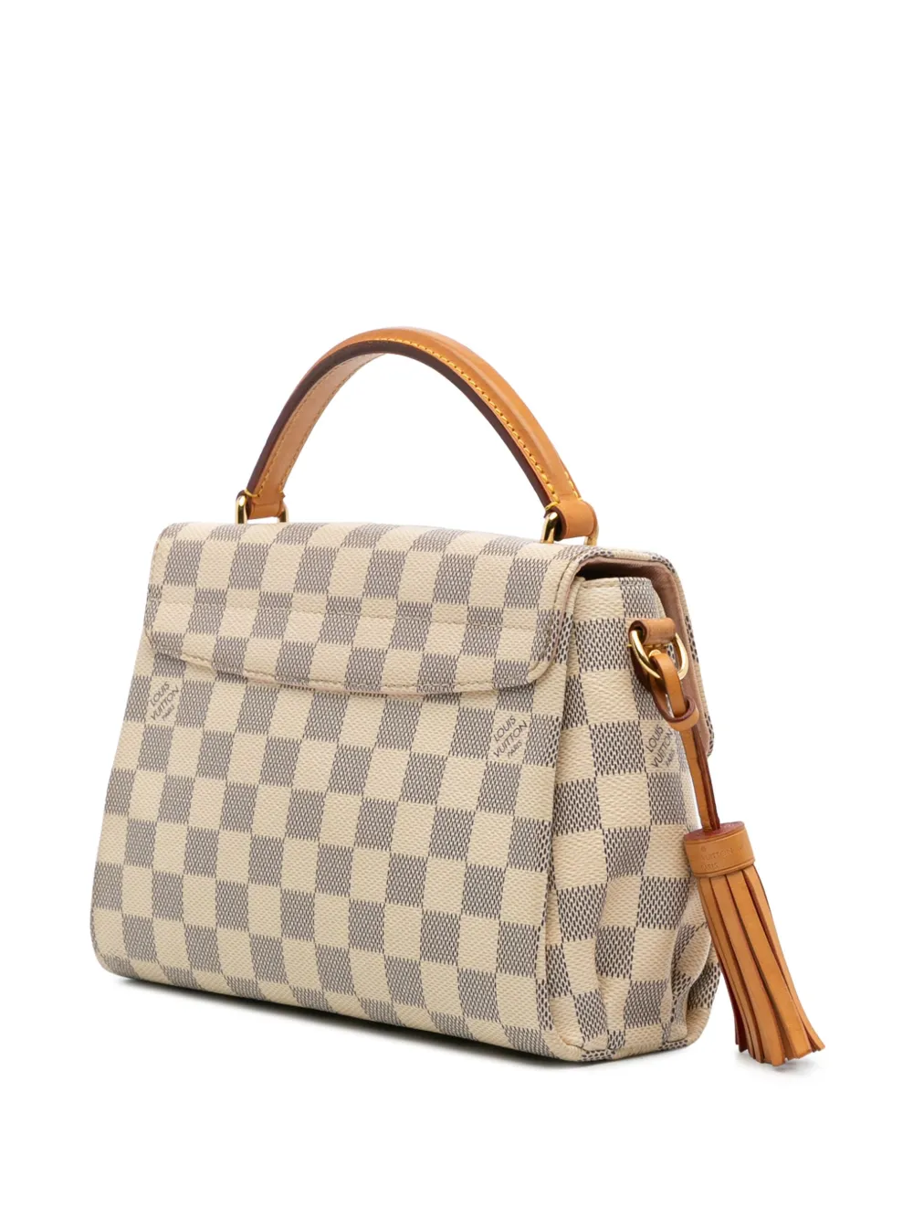 Pre-owned Louis Vuitton 2017 Damier Azur Croisette Satchel In White