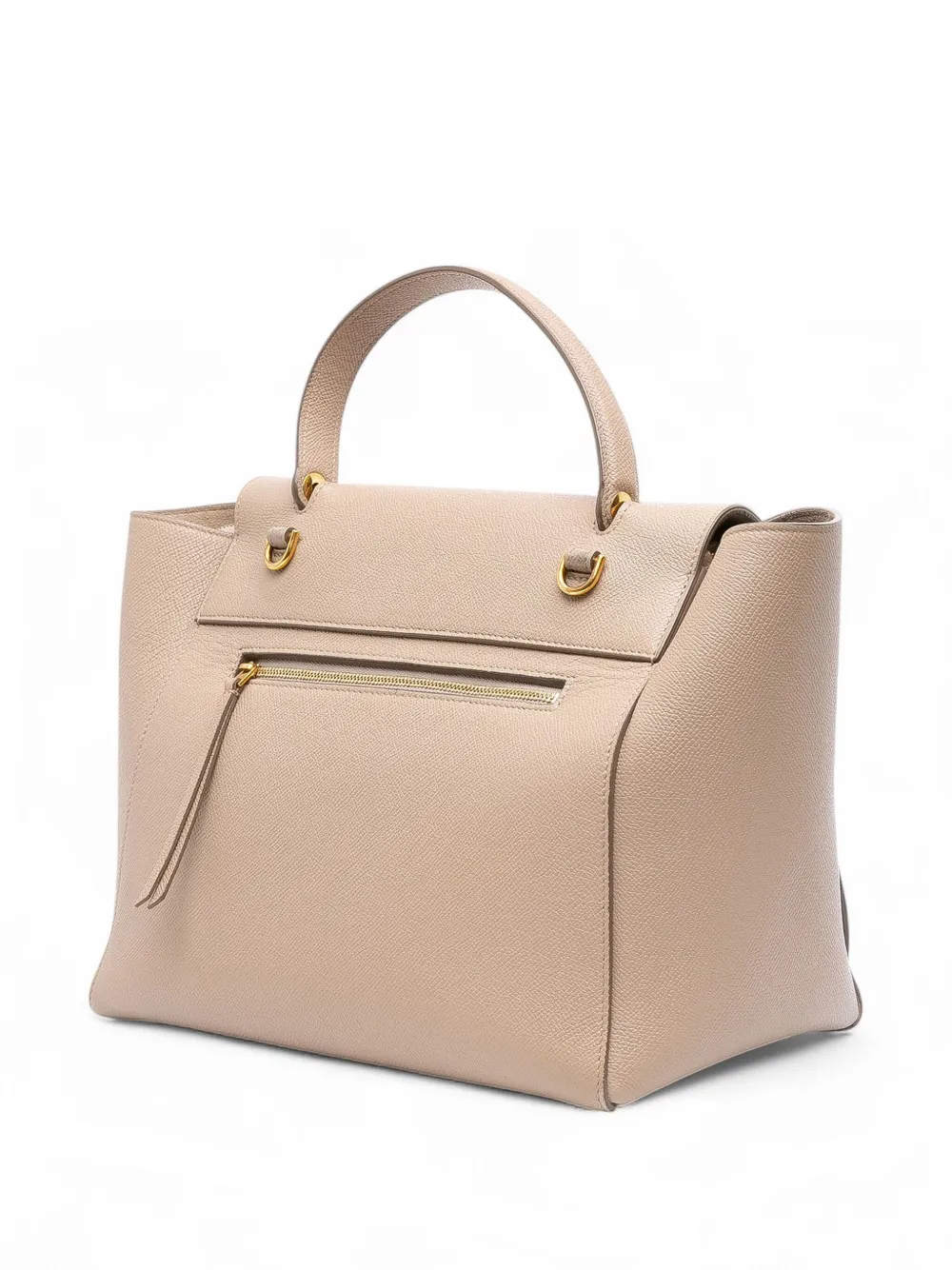 Pre-owned Celine 2018 Mini Grained Calfskin Belt Bag Satchel In Brown