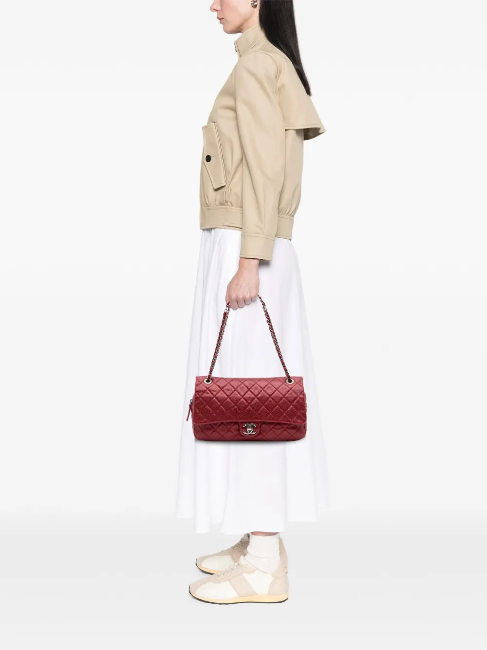 CHANEL Pre-Owned 2013-2014 Medium Quilted Caviar Easy Flap shoulder bag | Pre-Owned | Image 2