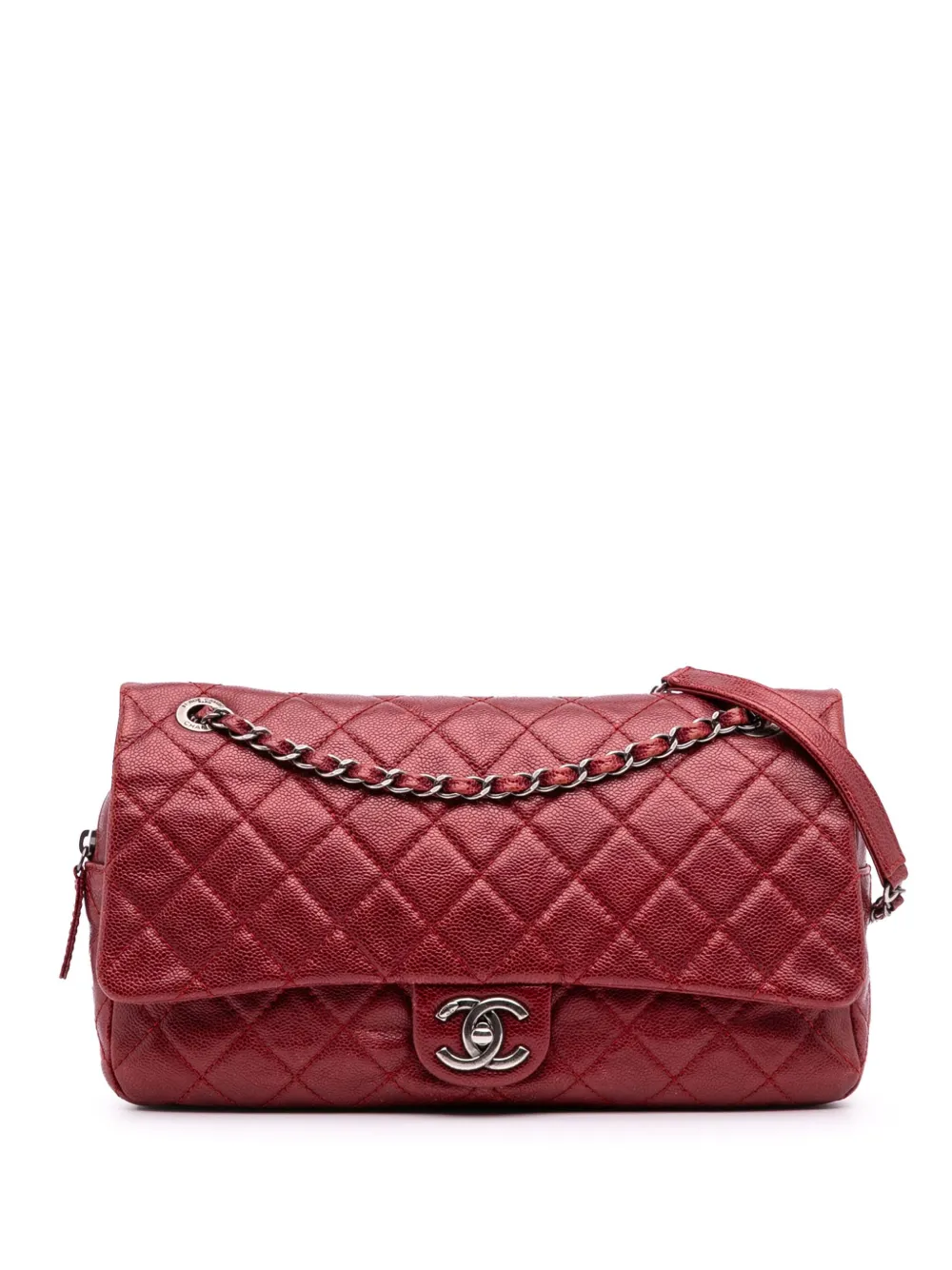 CHANEL Pre-Owned 2013-2014 Medium Quilted Caviar Easy Flap shoulder bag | Red | Image 1