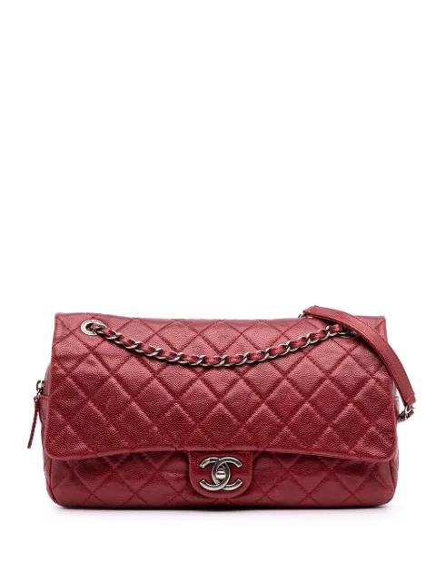 CHANEL Pre-Owned bolso de hombro Easy Flap mediano en piel caviar acolchada 2013-2014