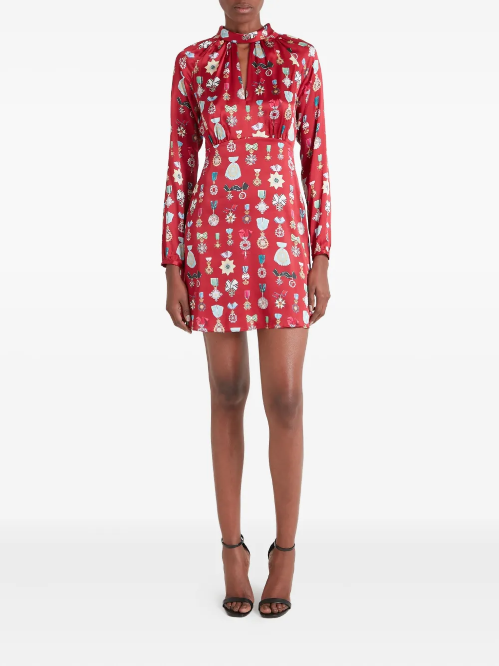 Temperley London Gloriette mini-jurk met medaille-print - Rood