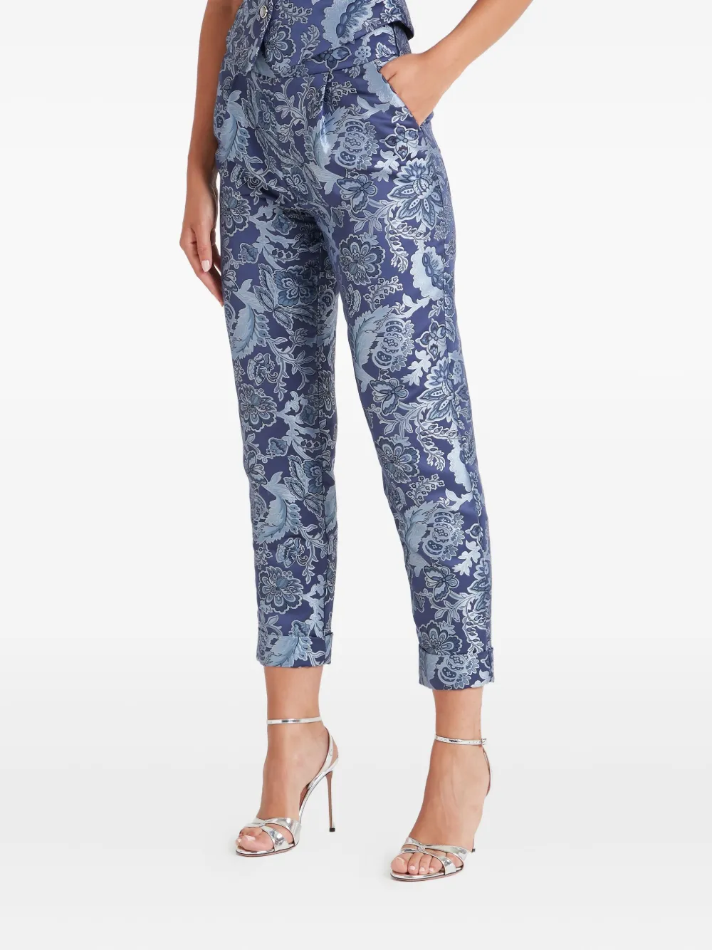 Temperley London Plooibroek met bloemenprint Blauw