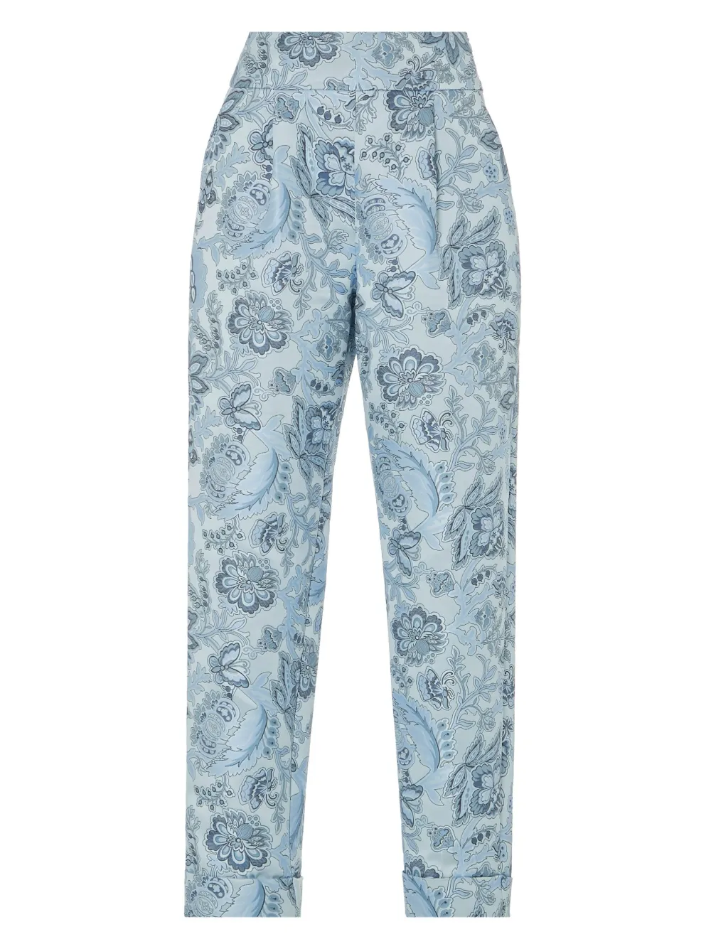 Temperley London floral-print pleated trousers | Blue | Image 1