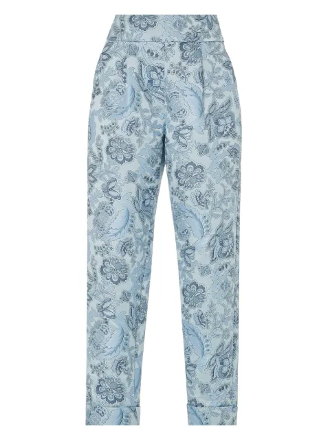 Temperley London floral-print pleated trousers