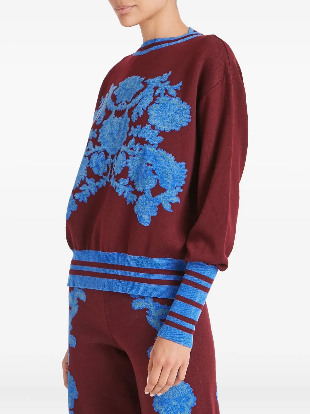 Temperley London Wollen trui verfraaid met bloemen Rood