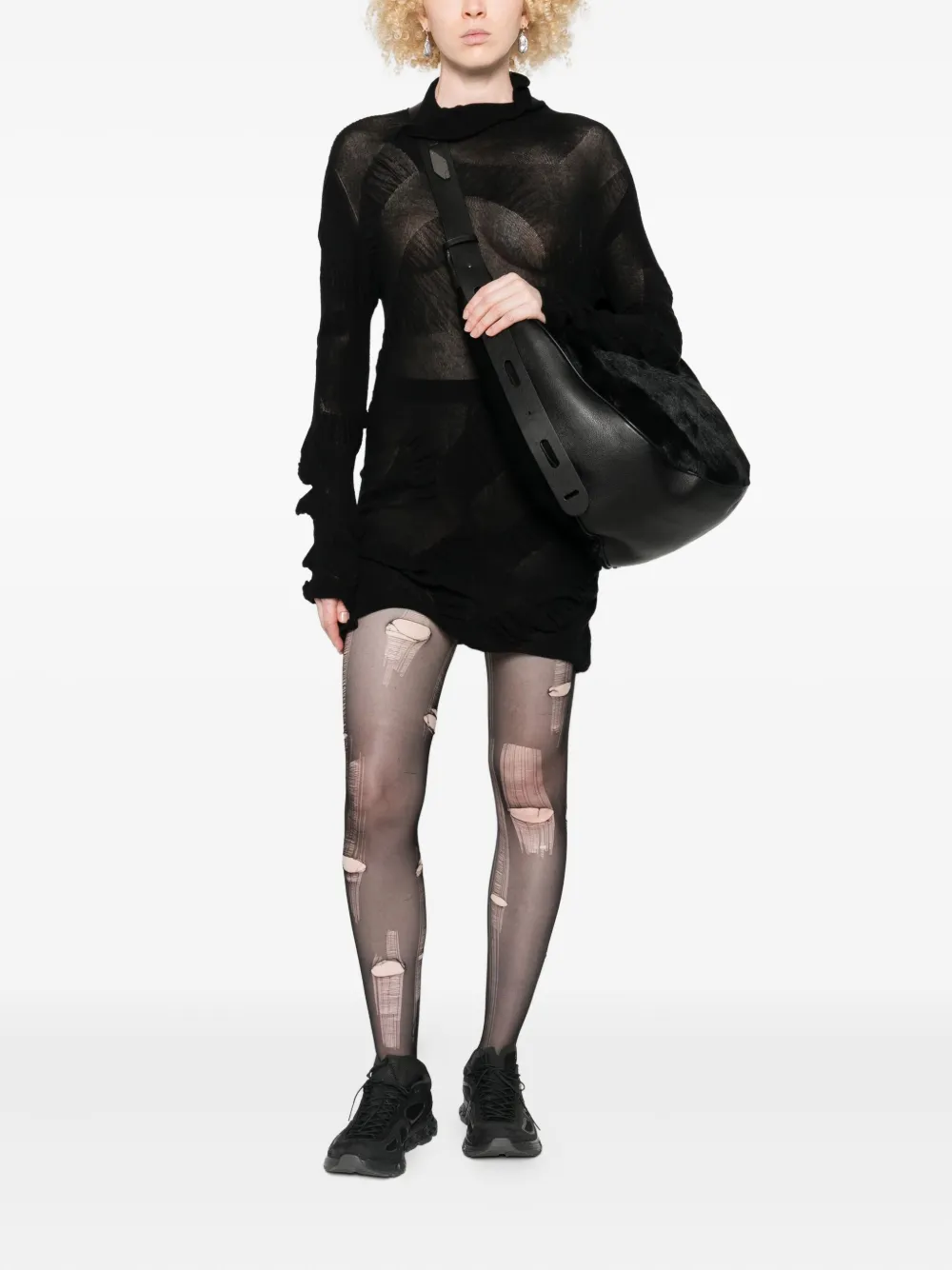 Yohji Yamamoto Jurk met lange mouwen - Zwart