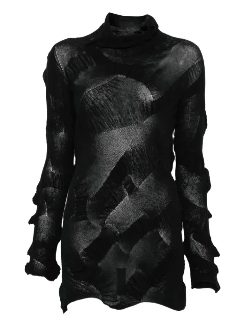 Yohji Yamamoto gathered long-sleeve dress