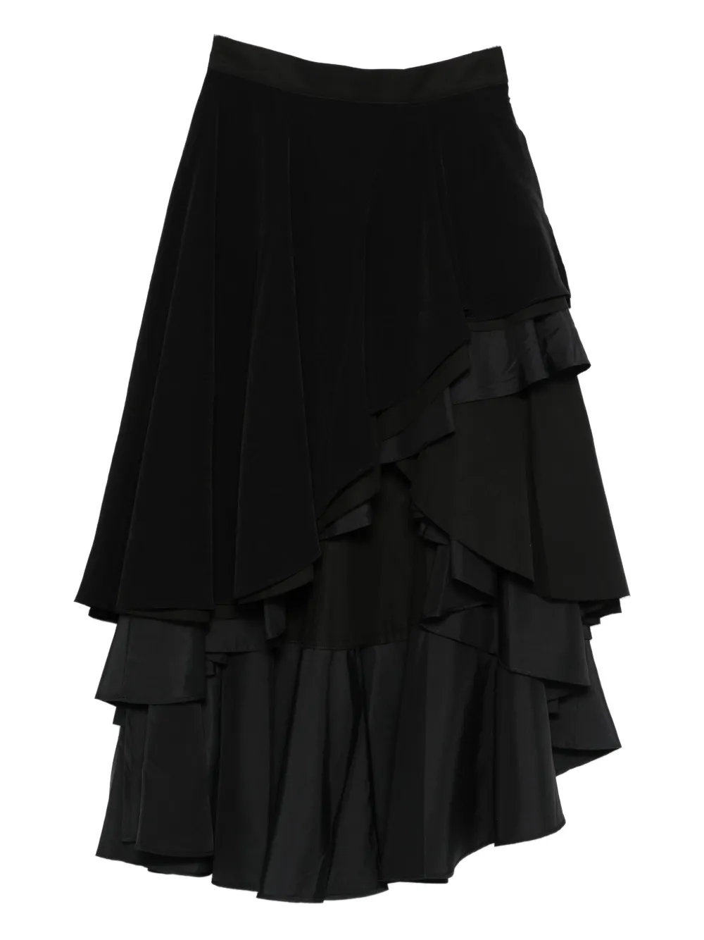 Yohji Yamamoto Asymmetric Ruffled Skirt In Black