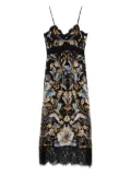 FARM Rio Snake Garden-print dress - Black
