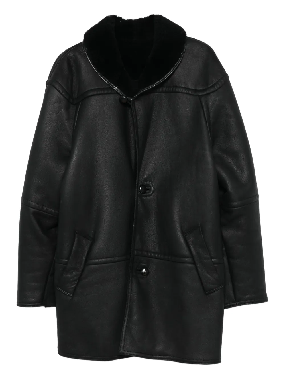 A.N.G.E.L.O. Vintage Cult abrigo con botón 1980 | negro | Image 1