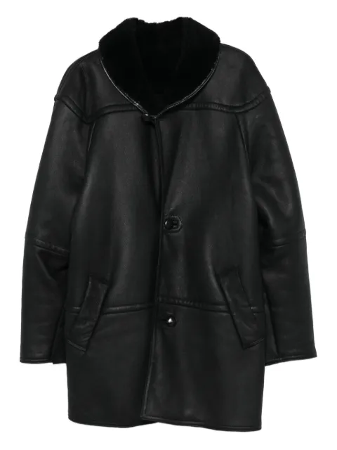 A.N.G.E.L.O. Vintage Cult manteau à col en peau lainée (années 1980)