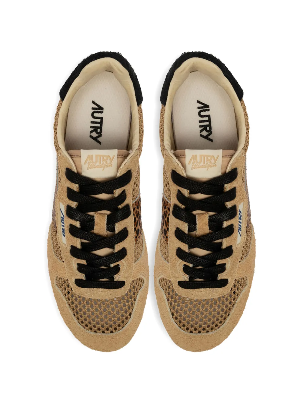 Autry Windspin leren sneakers met luipaardprint Bruin