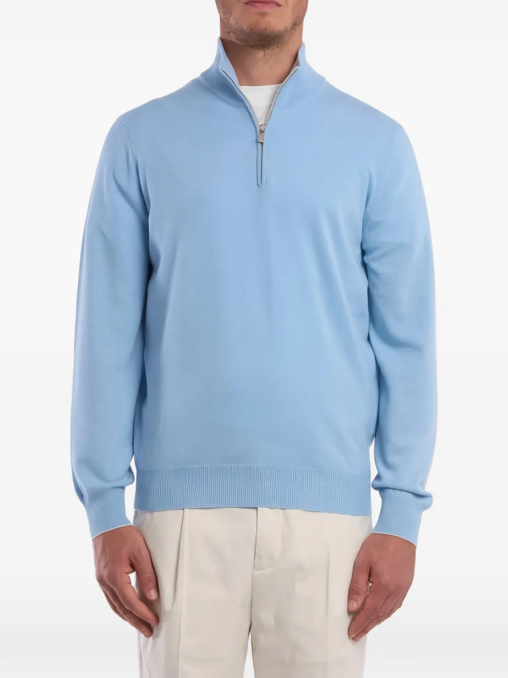 Brunello Cucinelli zip turtleneck | Blue | Image 1