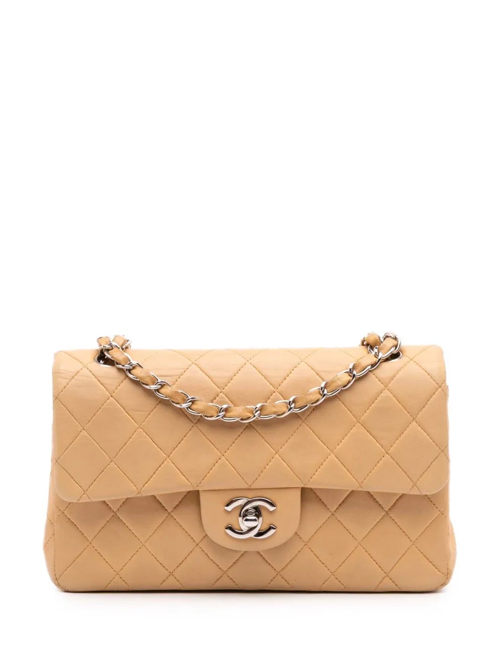 CHANEL Pre-Owned 2000-2002 Small Classic Lambskin Double Flap shoulder bag | Brown | Image 1