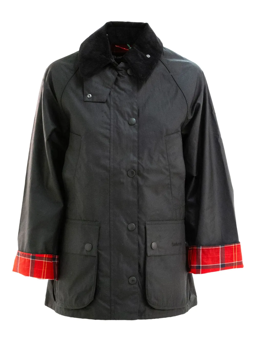 Barbour corduroy-collar tartan-cuff jacket | Black | Image 1