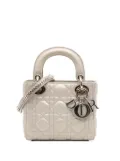 Christian Dior Pre-Owned 2015 Mini Iridescent Lambskin Cannage Lady Dior satchel - Silver