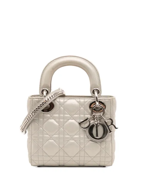 Christian Dior Pre-Owned 2015 Mini Iridescent Lambskin Cannage Lady Dior satchel