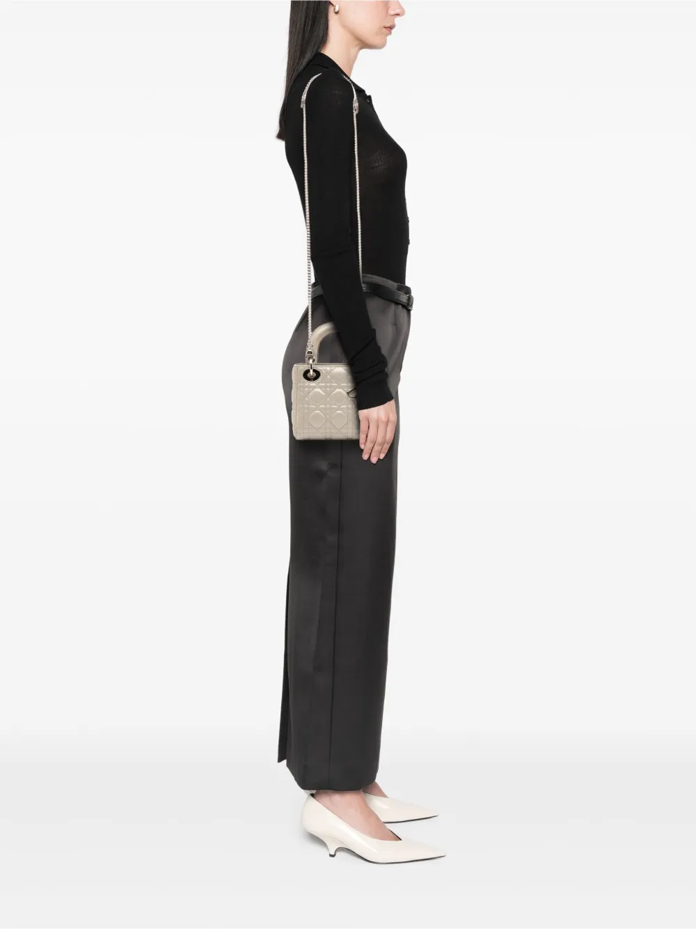 Christian Dior Pre-Owned 2015 Mini Iridescent Lambskin Cannage Lady Dior satchel | Pre-Owned | Image 2