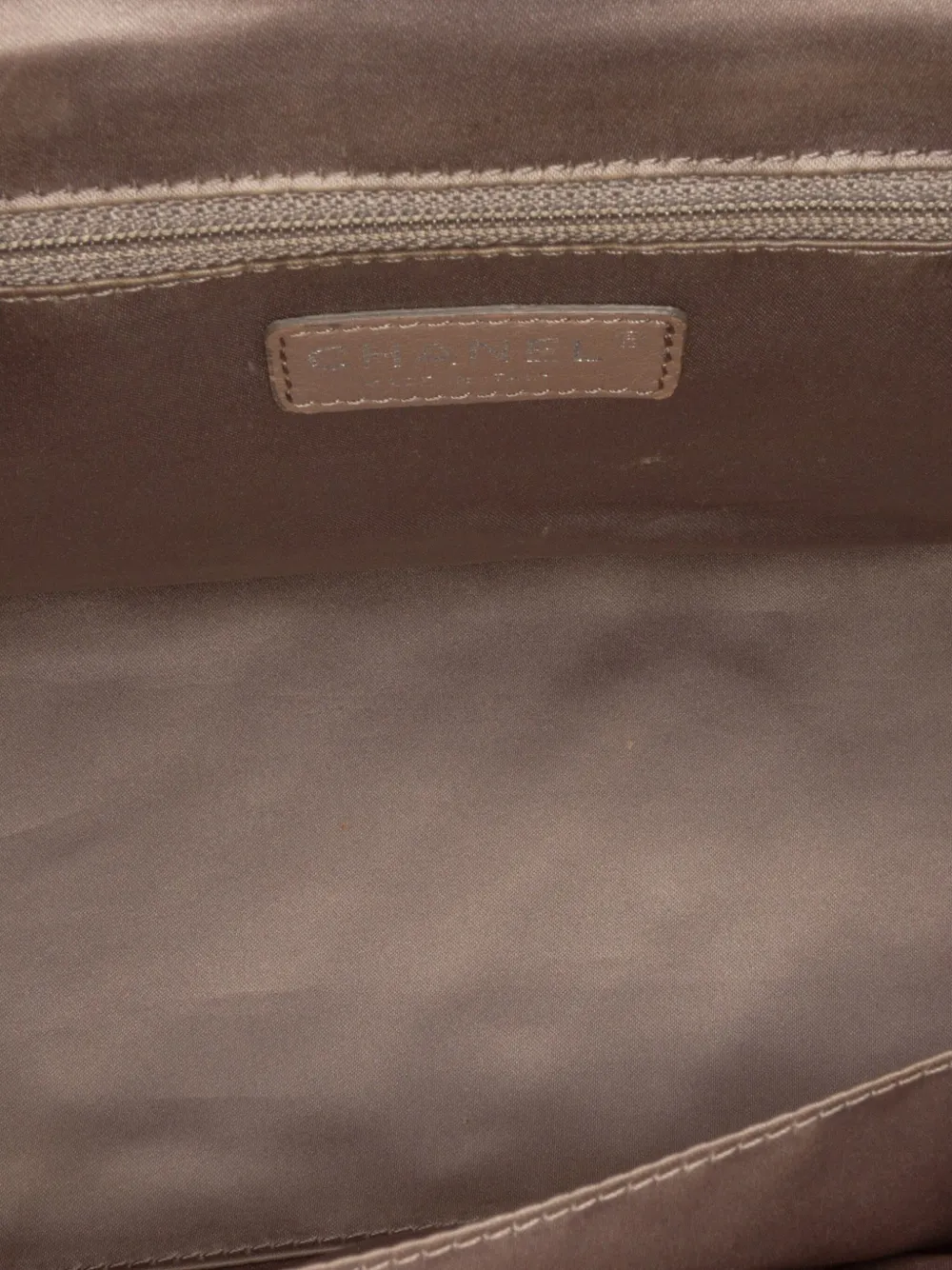 Pre-owned Chanel 2010-2011 Petite Crinkled Calfskin Timeless Tote Bag In Gray