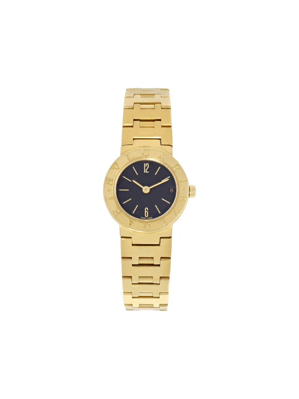 Pre-owned Bvlgari 18k Yellow Gold 23mm In Black