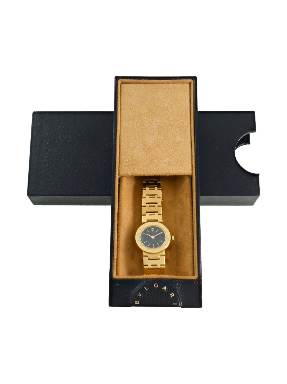 Pre-owned Bvlgari 18k Yellow Gold 23mm In Black