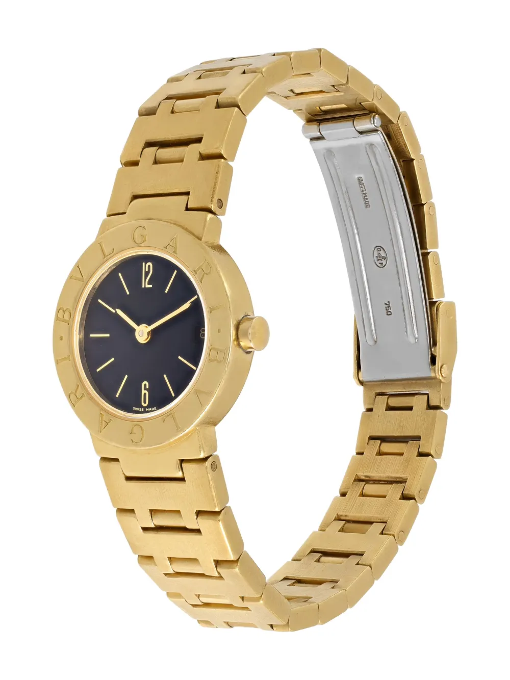 Pre-owned Bvlgari 18k Yellow Gold 23mm In Black