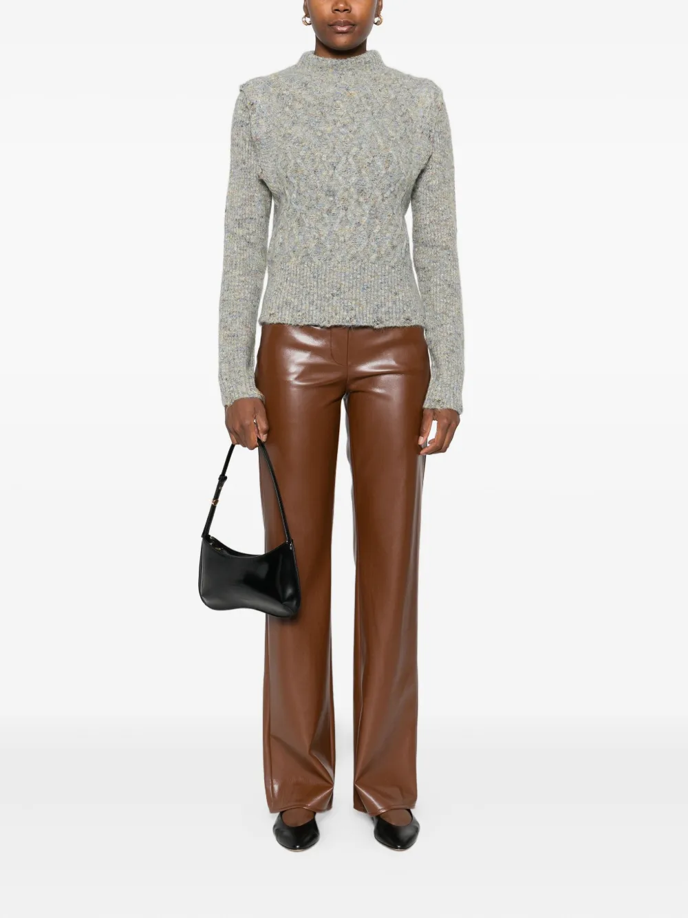 Patrizia Pepe faux-leather trousers - Bruin