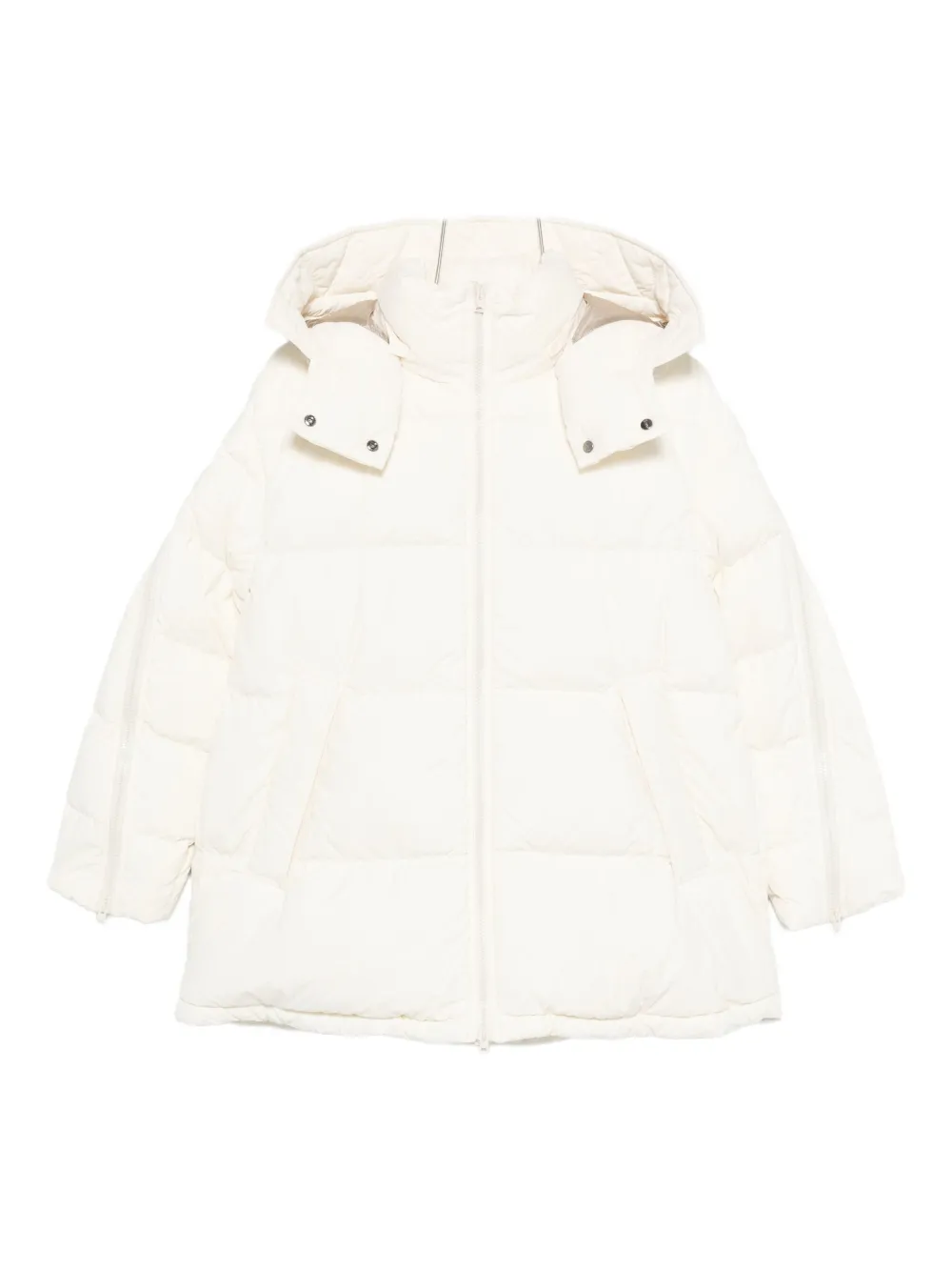 Herno Hooded Quilted Jacket In Neutral