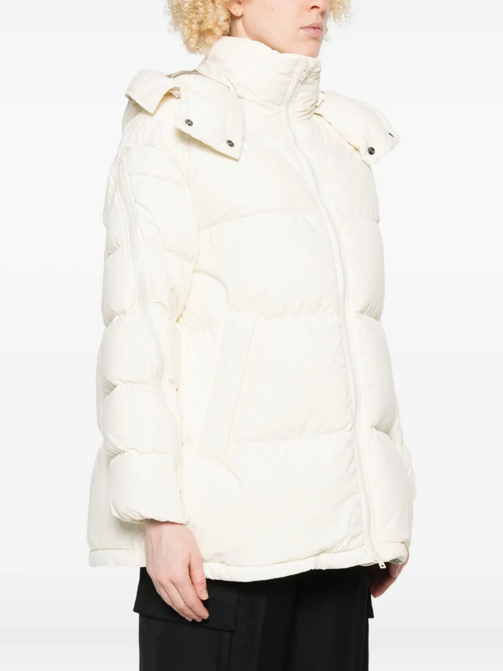 Herno Hooded Quilted Jacket In Neutral