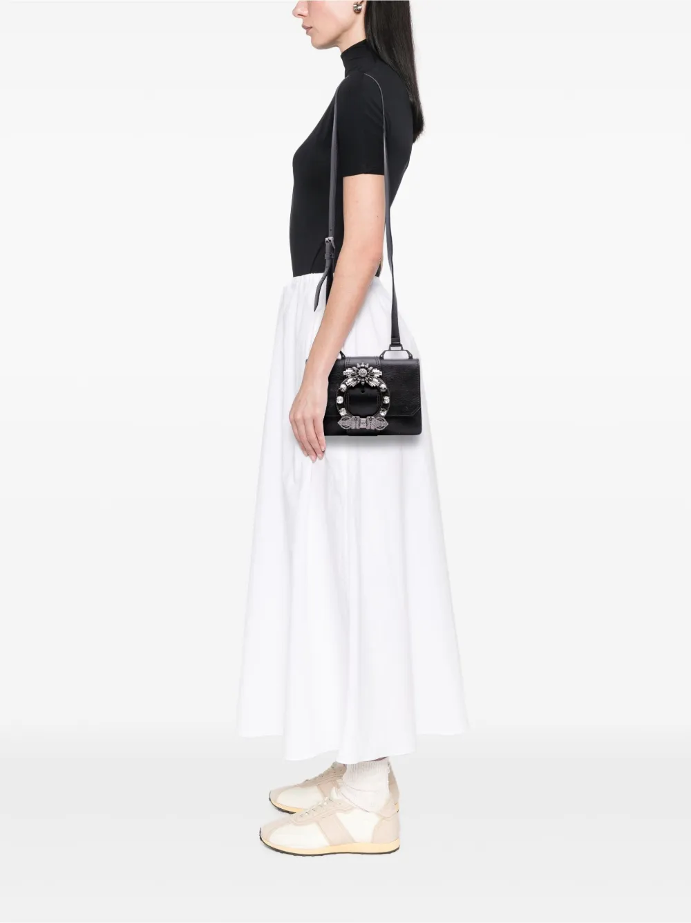 Miu Miu Pre-Owned 2010-2025 Goatskin Madras Soft Calf Crystal Embellished crossbody bag | Pre-Owned | Image 2