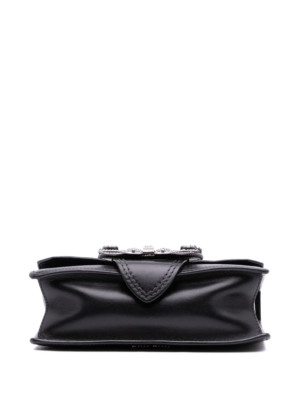 Pre-owned Miu Miu 2010-2025 Goatskin Madras Soft Calf Crystal Embellished Crossbody Bag In Black