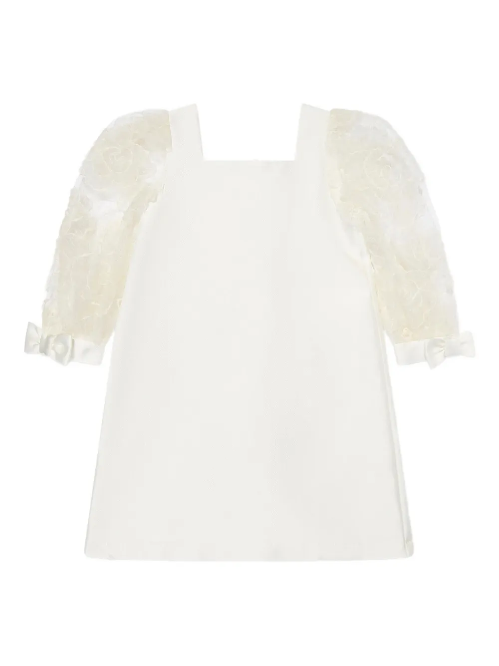 MAMA LUMA KIDS puff-sleeve square-neck dress | White | Image 1