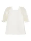 MAMA LUMA KIDS puff-sleeve square-neck dress - White