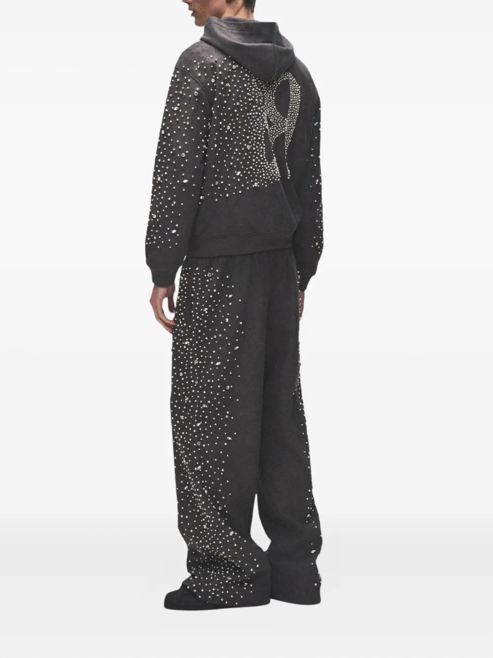 Birth Of Royal Child Diamond-pearl Embellished Hoodie In Black