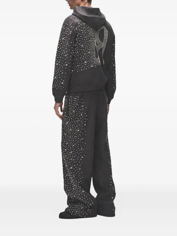 BIRTH OF ROYAL CHILD diamond-pearl Embellished Hoodie | Black