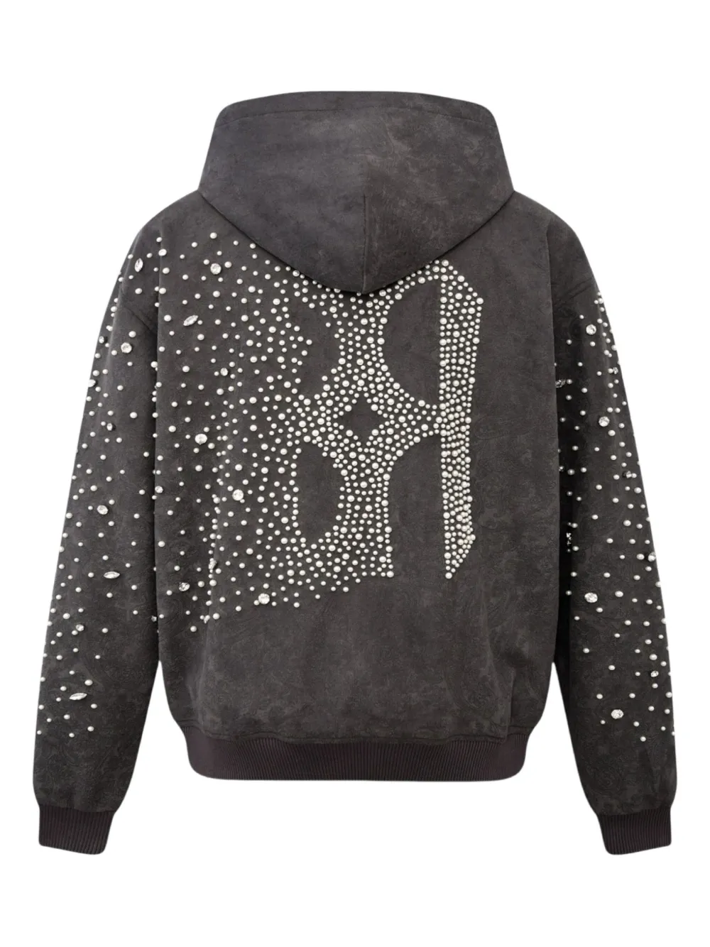 Birth Of Royal Child Diamond-pearl Embellished Hoodie In Black
