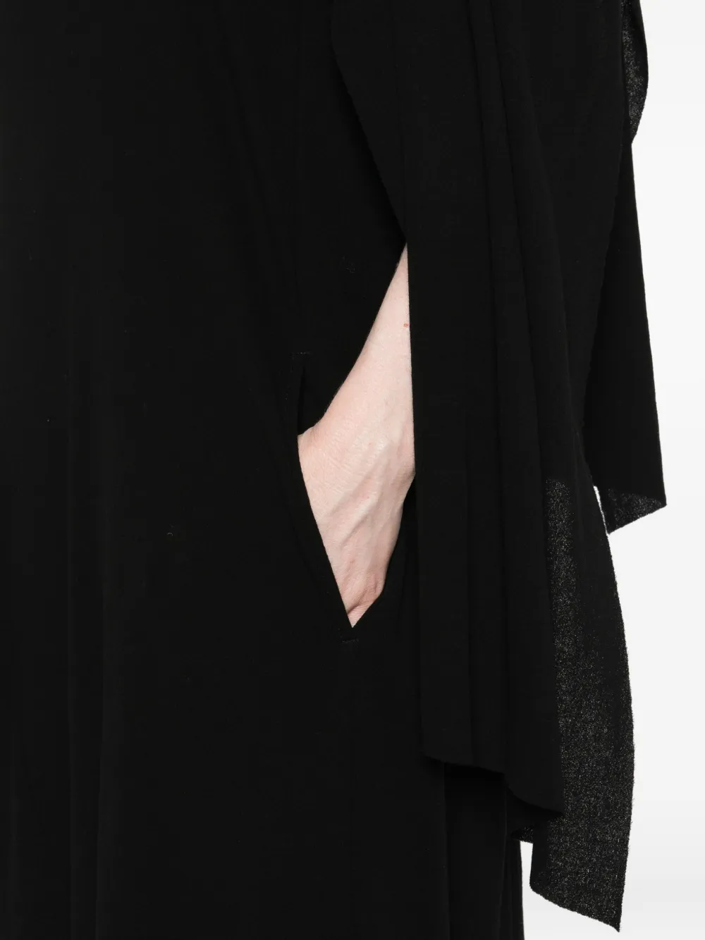Yohji Yamamoto Draped Ruffled Dress In Black