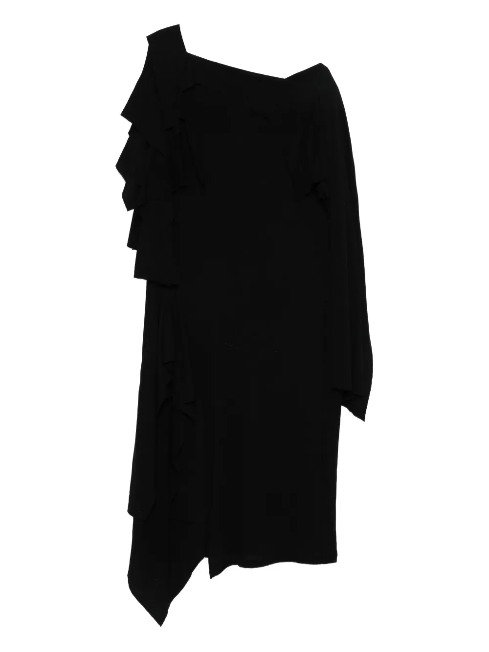 Yohji Yamamoto draped ruffled dress - Nero