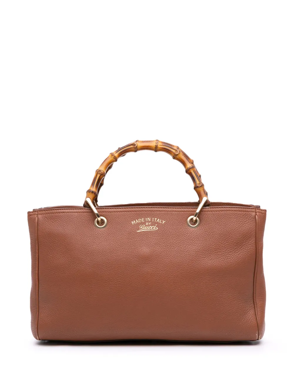 Gucci Pre-Owned 2016-2025 ミディアム カーフスキン バンブー ショッパー サッチェルバッグ - ブラウン Gucci Pre-Owned 2016-2025 ミディアム カーフスキン バンブー ショッパー サッチェルバッグ - ブラウン