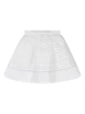 MAMA LUMA KIDS striped ribbon-detailed skirt - White