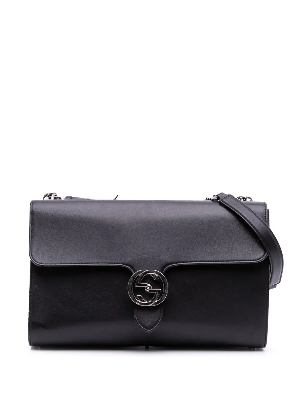 Gucci Pre-Owned 2016-2025 Medium Leather Dollar Interlocking G crossbody bag | Black | Image 1
