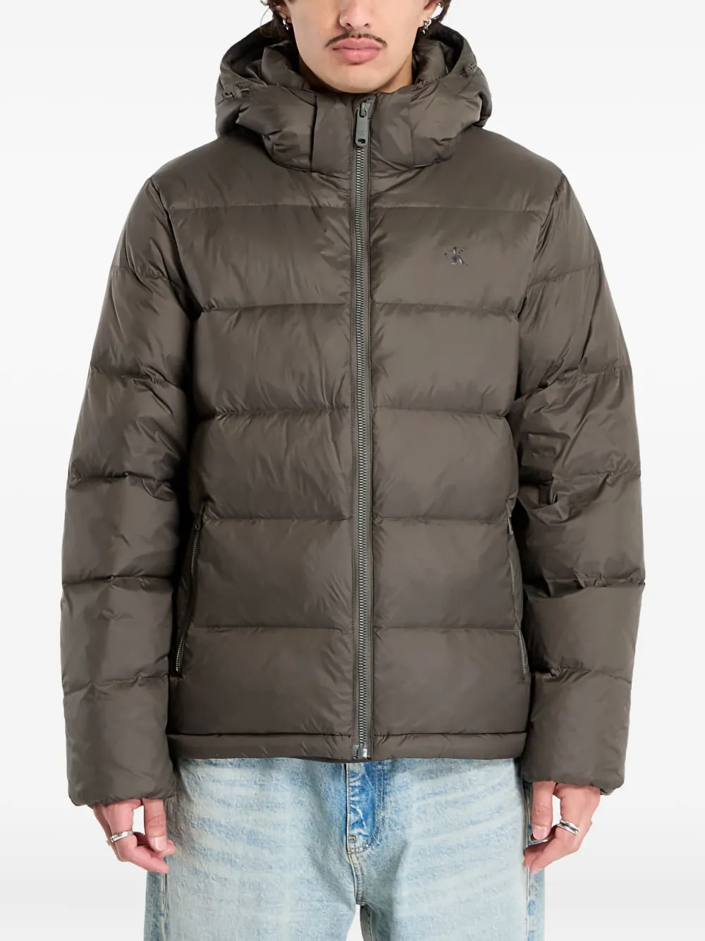 Calvin Klein フーデッド ジップジャケット - グレー Calvin Klein フーデッド ジップジャケット - グレー