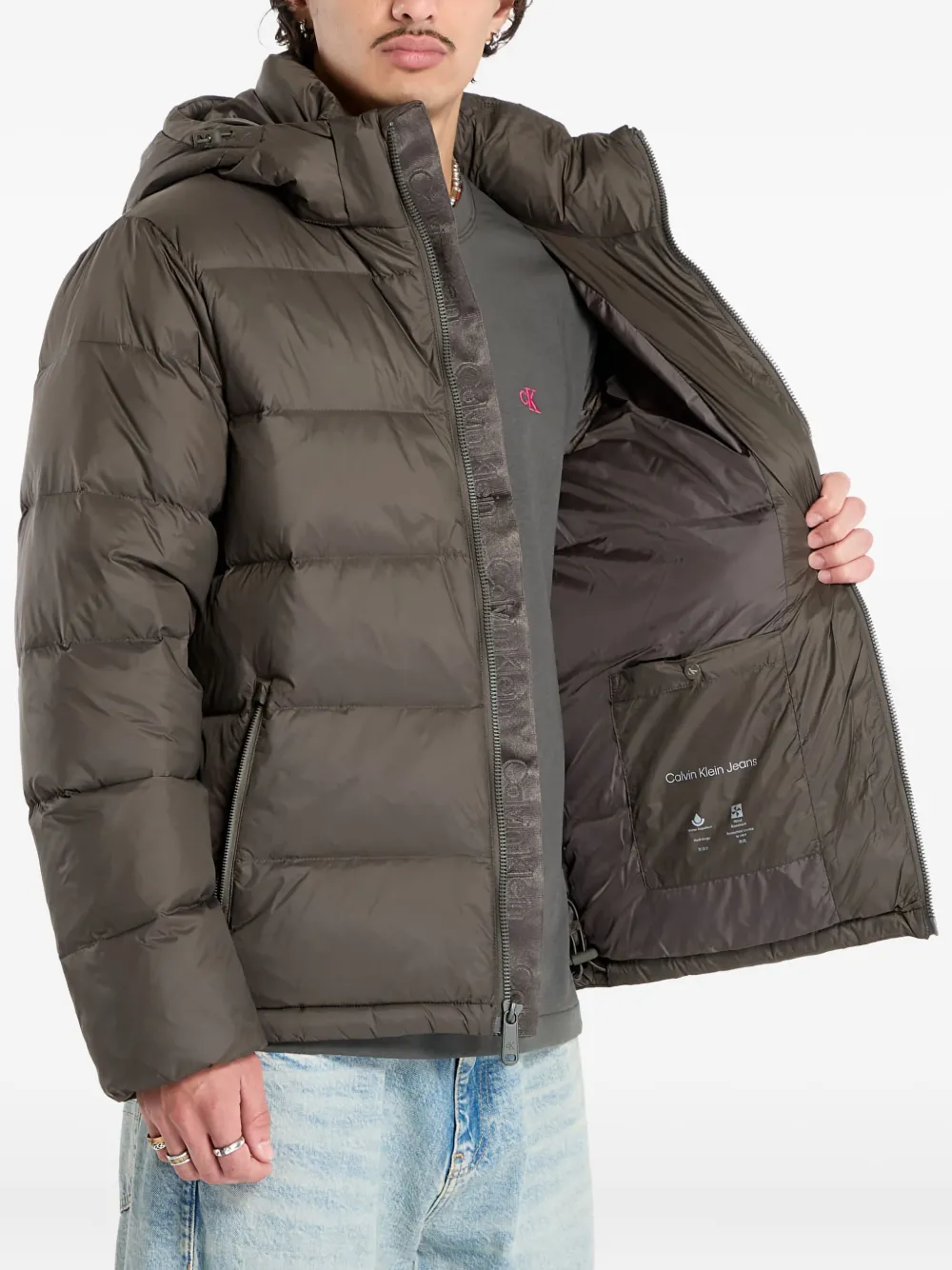 Calvin Klein Jack met capuchon Grijs