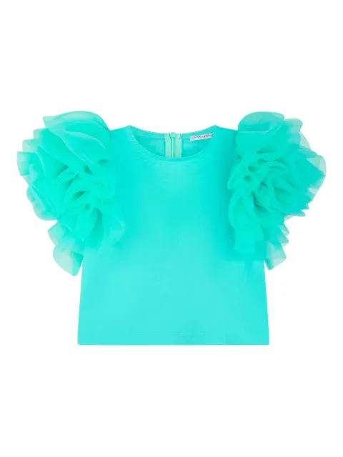 MAMA LUMA KIDS ruffled-detail tulle-sleeve top
