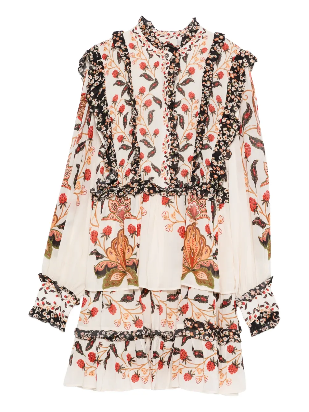 FARM Rio floral-print ruffled dress | Neutrals | Image 1