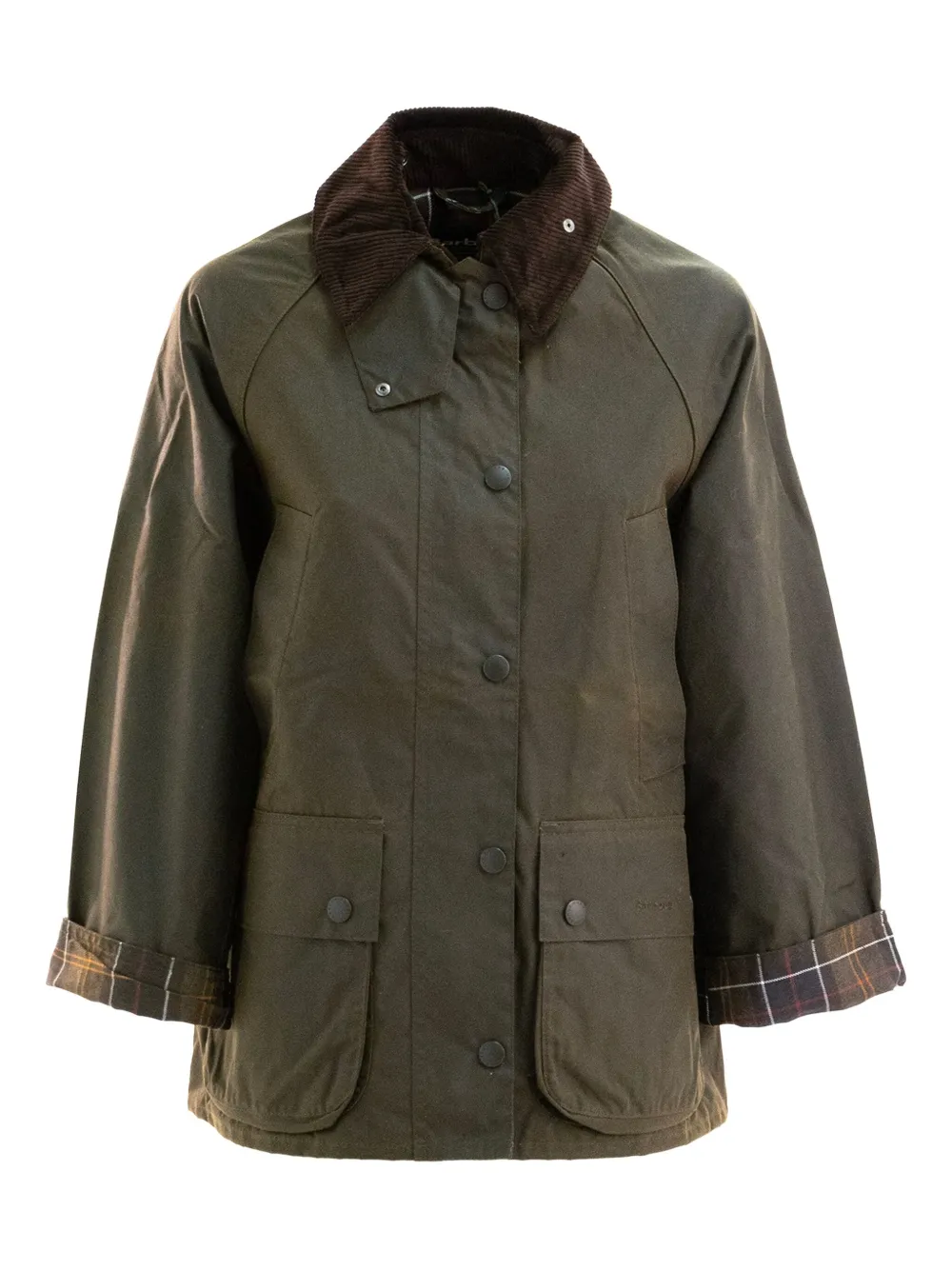 Barbour corduroy-collar tartan-cuff jacket | Green | Image 1